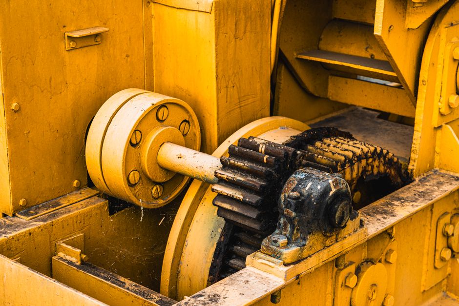 cracked industrial gearbox housing repair on plant floor